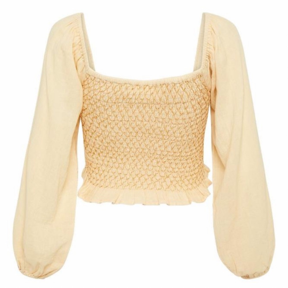 SPELL & THE GYPSY COLLECTIVE JESSE JANE CROPPED BLOUSE IN HONEY SIZE SMALL - Picture 3 of 15